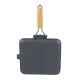 Öntöttvas grill serpenyő lehajtható fa nyéllel, 24x24 cm | Öntöttvas grill serpenyő | Öntöttvas serpenyő |