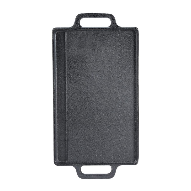 Kétoldalas öntöttvas grill lemez, 38x23 cm | Öntöttvas lemez |  |