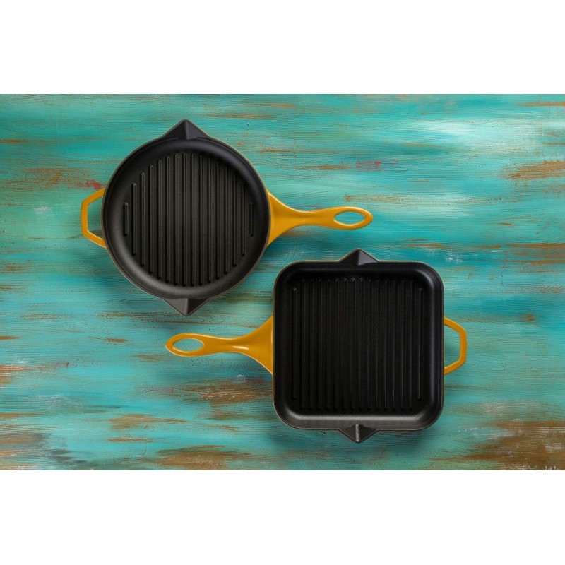 Zománcozott öntöttvas grill serpenyő Hosse, Dijon, Ф24cm | Öntöttvas grill serpenyő | Öntöttvas serpenyő |