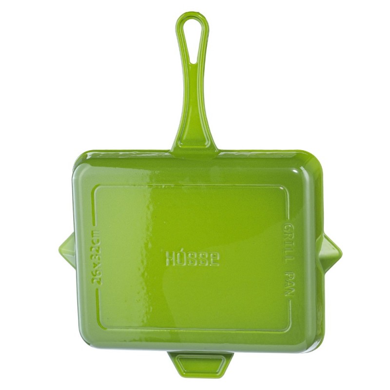 Zománcozott öntöttvas grill serpenyő Hosse, Bamboo, 26x32cm | Öntöttvas grill serpenyő | Öntöttvas serpenyő |