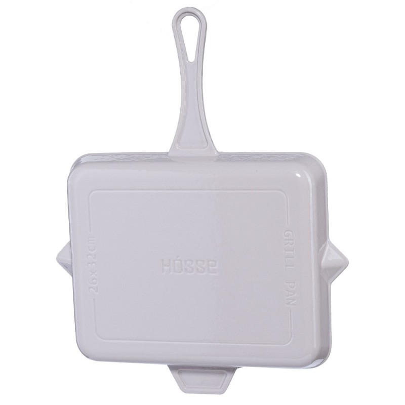 Zománcozott öntöttvas grill serpenyő Hosse, Ivory, 26x32cm | Öntöttvas grill serpenyő | Öntöttvas serpenyő |
