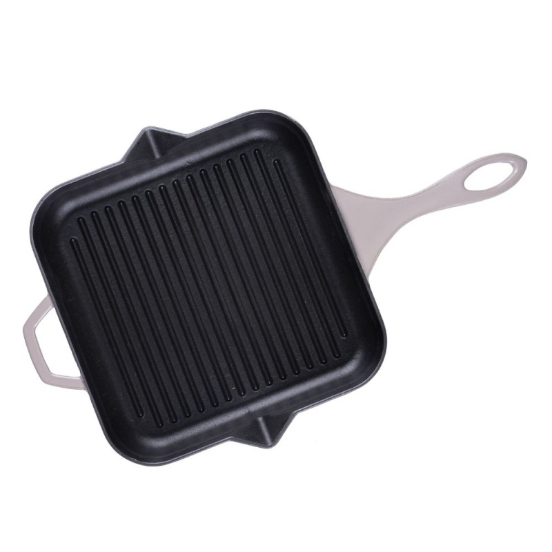 Zománcozott öntöttvas grill serpenyő Solagio, Ivory, 28x28cm - 
