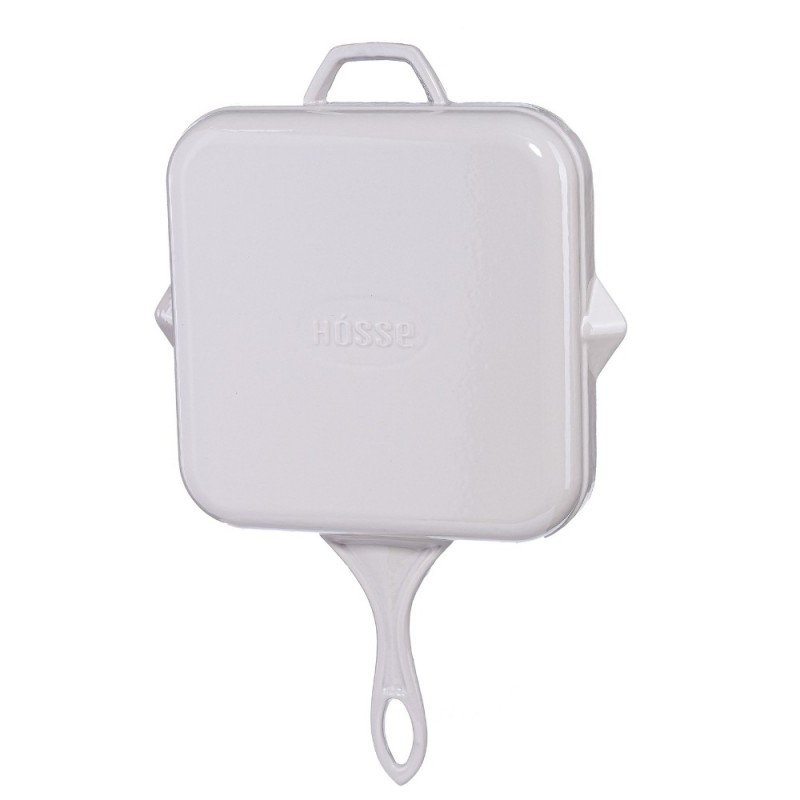 Zománcozott öntöttvas grill serpenyő Hosse, Ivory, 28x28cm | Öntöttvas grill serpenyő | Öntöttvas serpenyő |