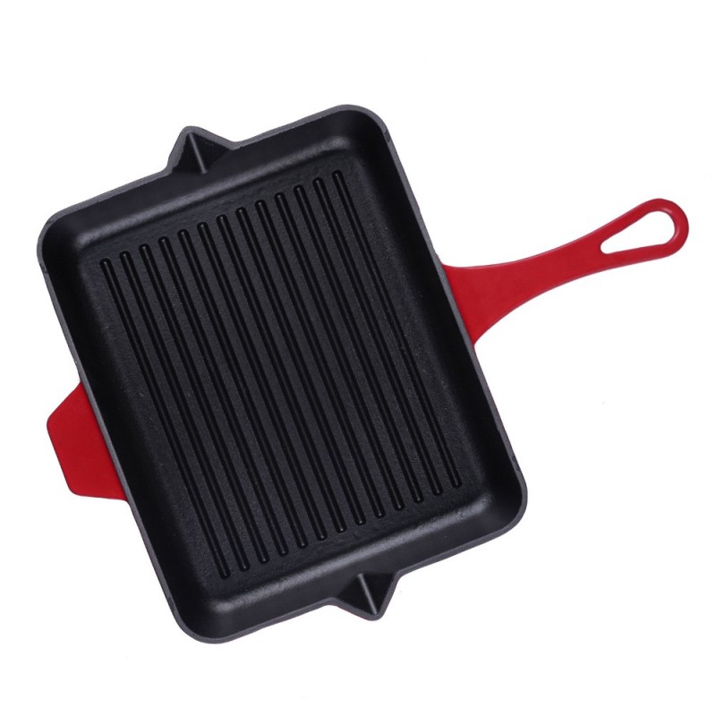 Zománcozott öntöttvas grill serpenyő Solagio, Rubin, 26x32cm - Öntöttvas grill serpenyő