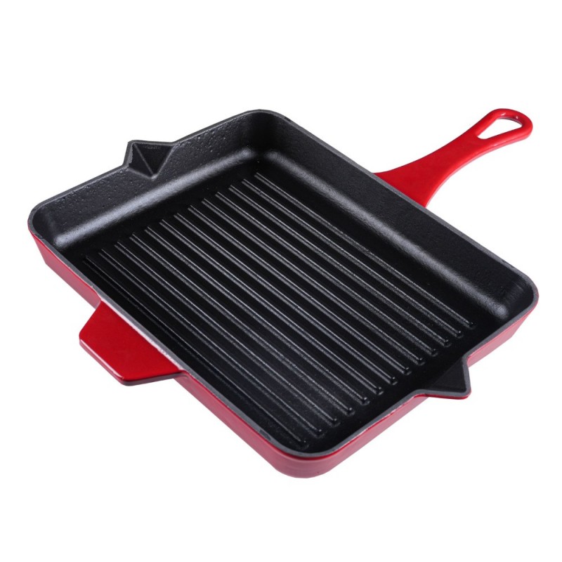 Zománcozott öntöttvas grill serpenyő Solagio, Rubin, 26x32cm - Öntöttvas grill serpenyő